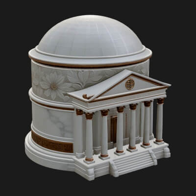 Domed Rotunda Temple Design 1 3D Print Model