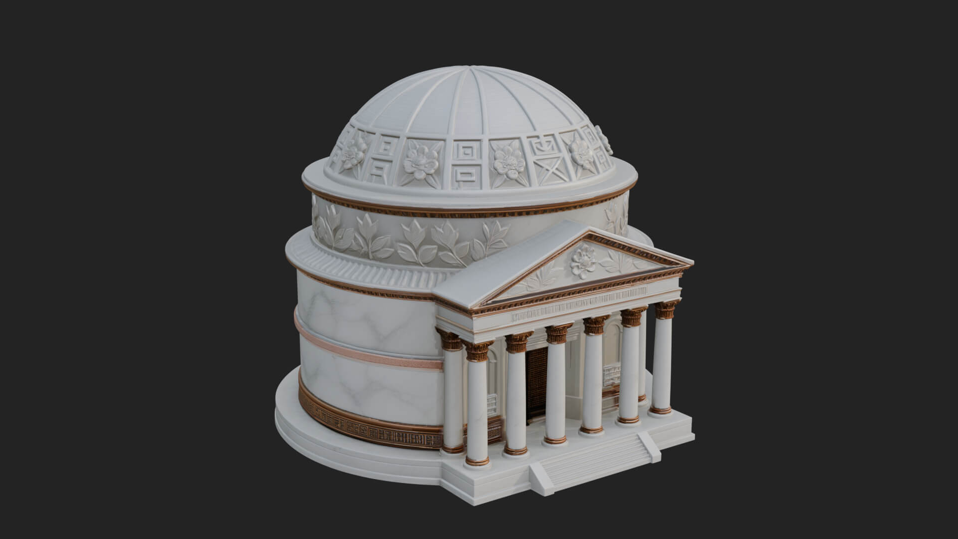 Domed Rotunda Temple Design 2 3D Print Model 3D Model