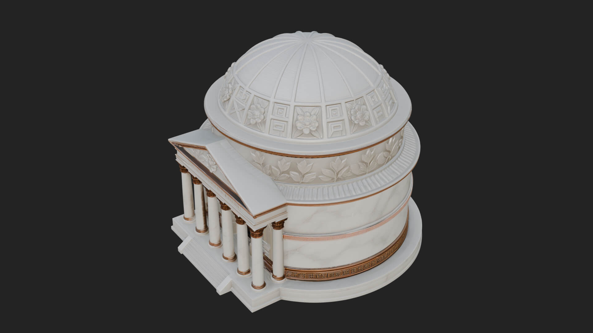 Domed Rotunda Temple Design 2 3D Print Model 3D Model