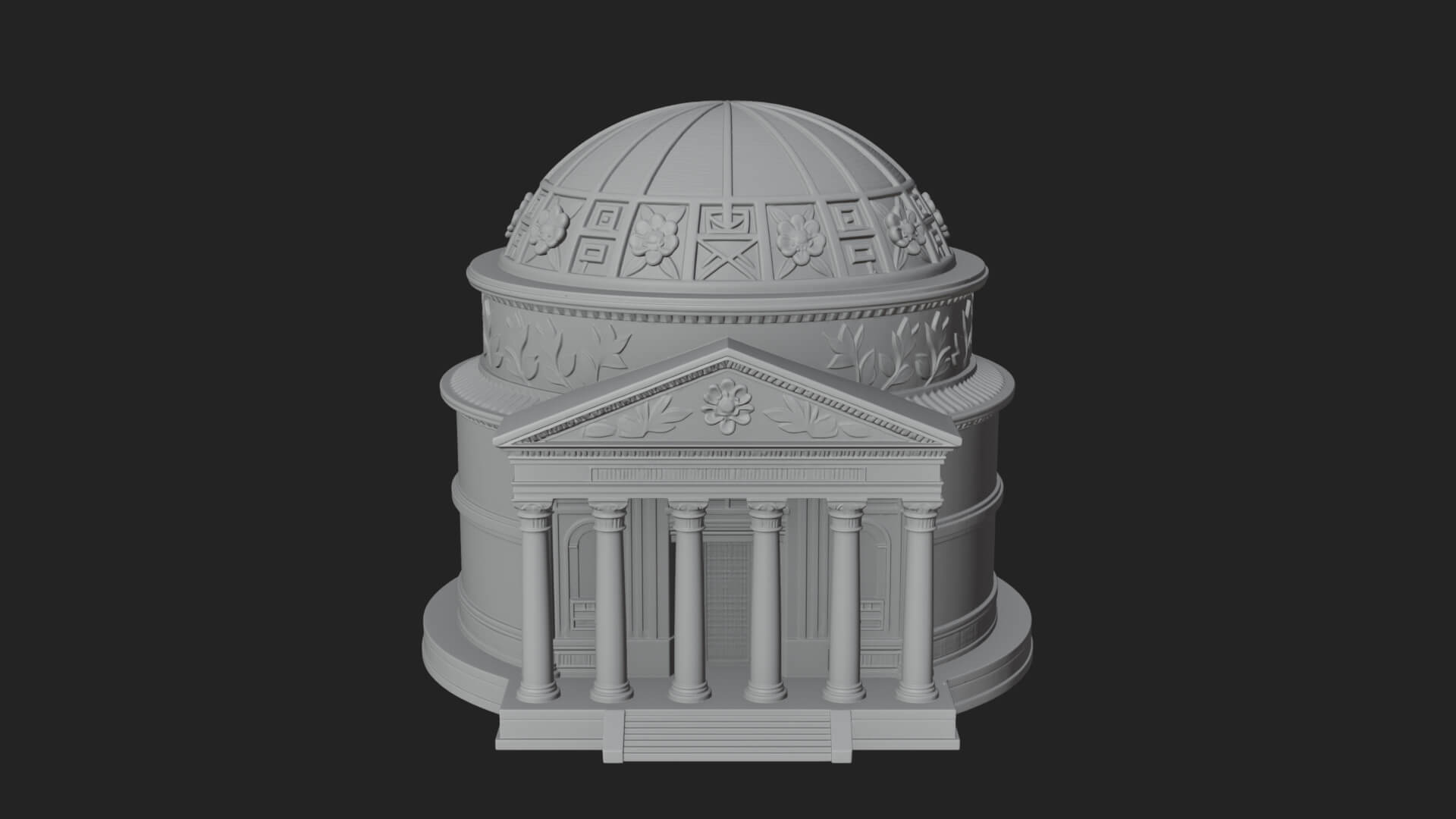 Domed Rotunda Temple Design 2 3D Print Model 3D Model