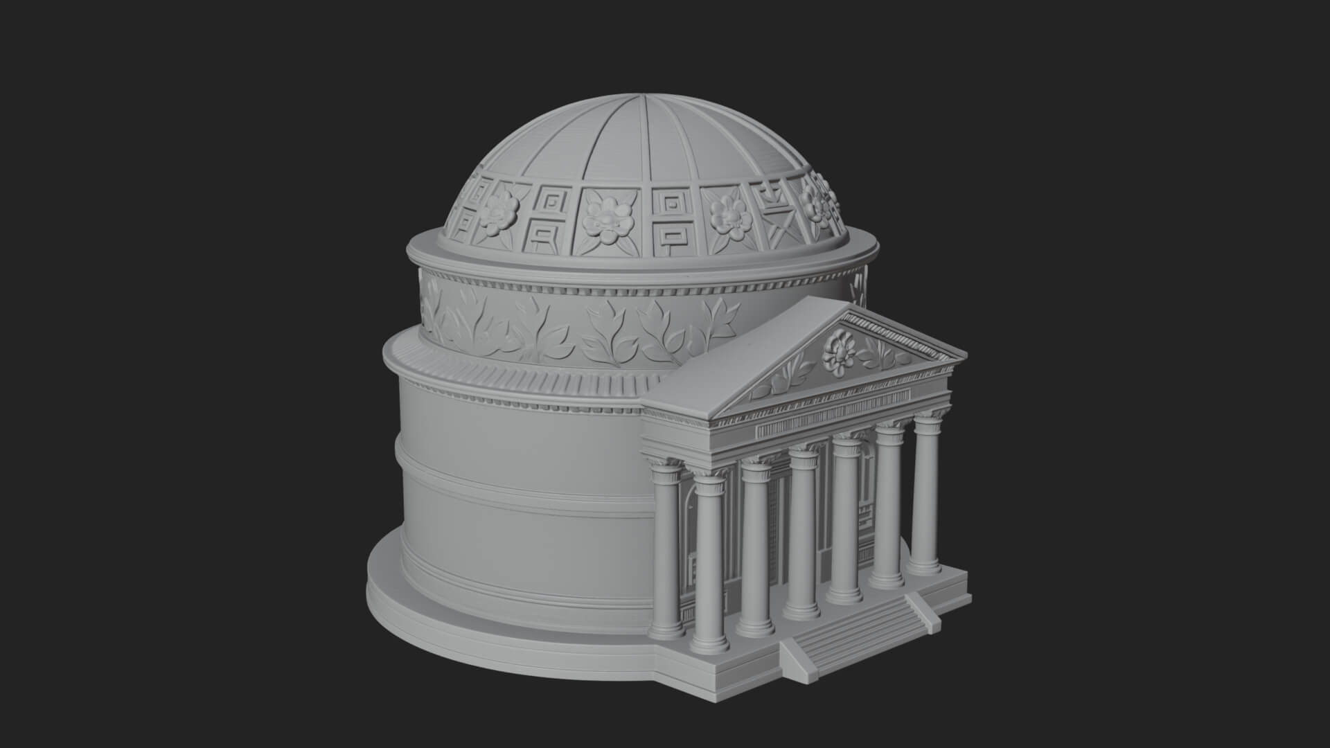 Domed Rotunda Temple Design 2 3D Print Model 3D Model