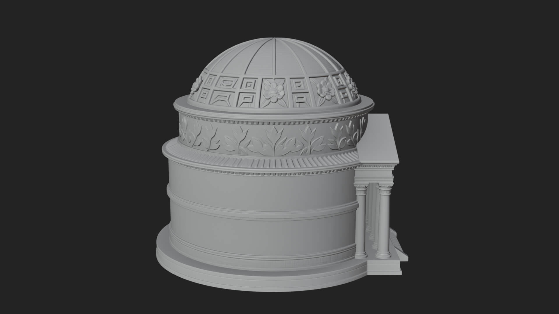 Domed Rotunda Temple Design 2 3D Print Model 3D Model