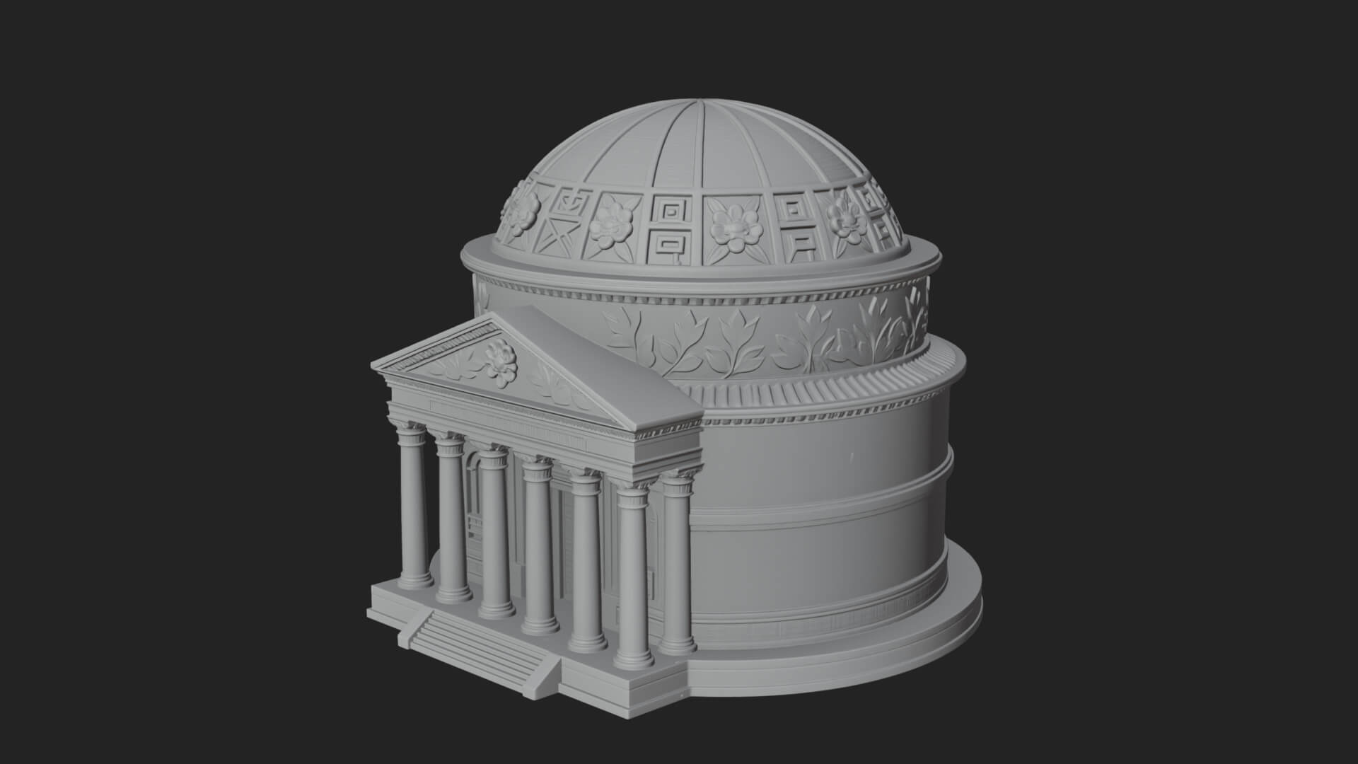 Domed Rotunda Temple Design 2 3D Print Model 3D Model