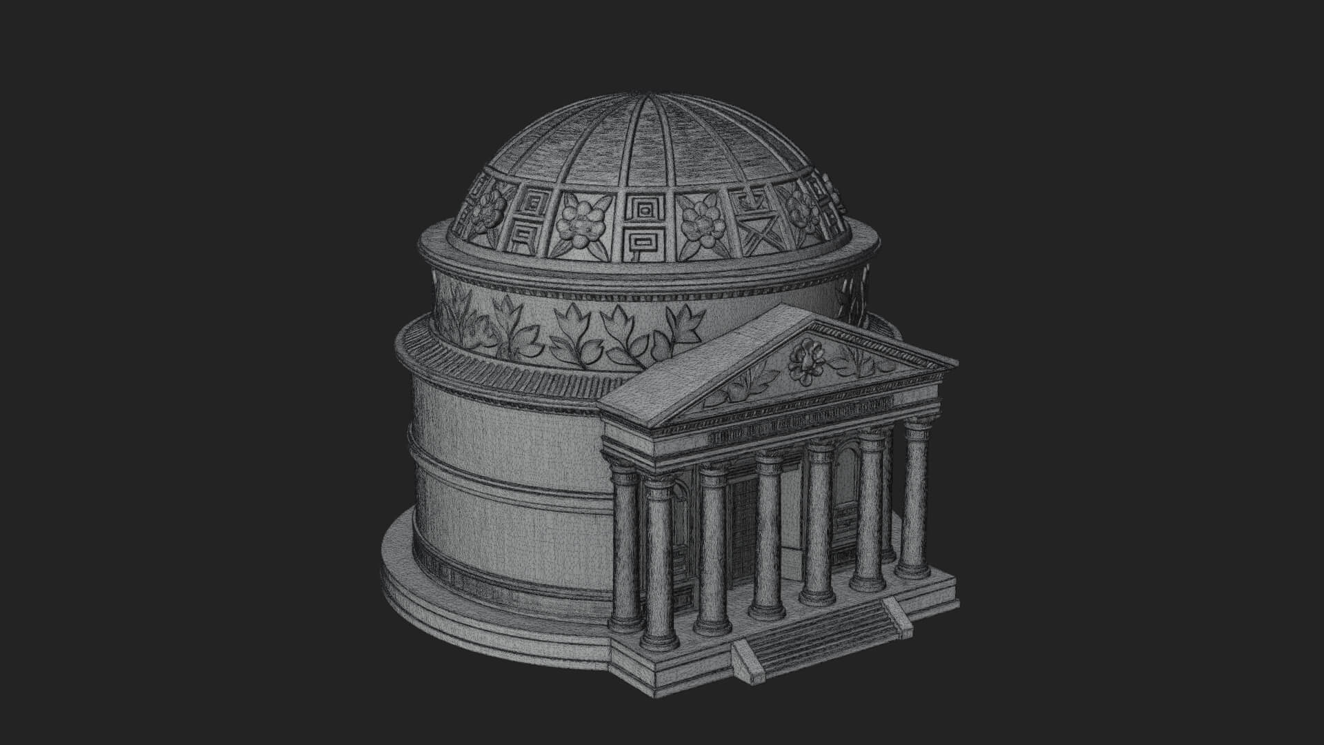 Domed Rotunda Temple Design 2 3D Print Model 3D Model