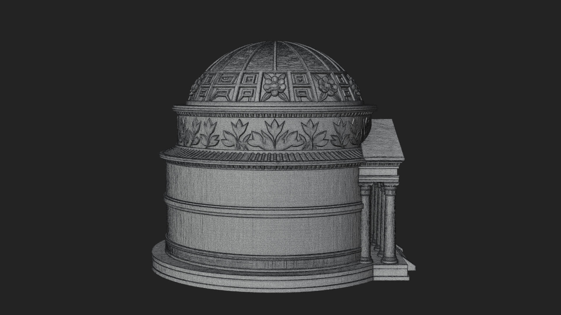 Domed Rotunda Temple Design 2 3D Print Model 3D Model