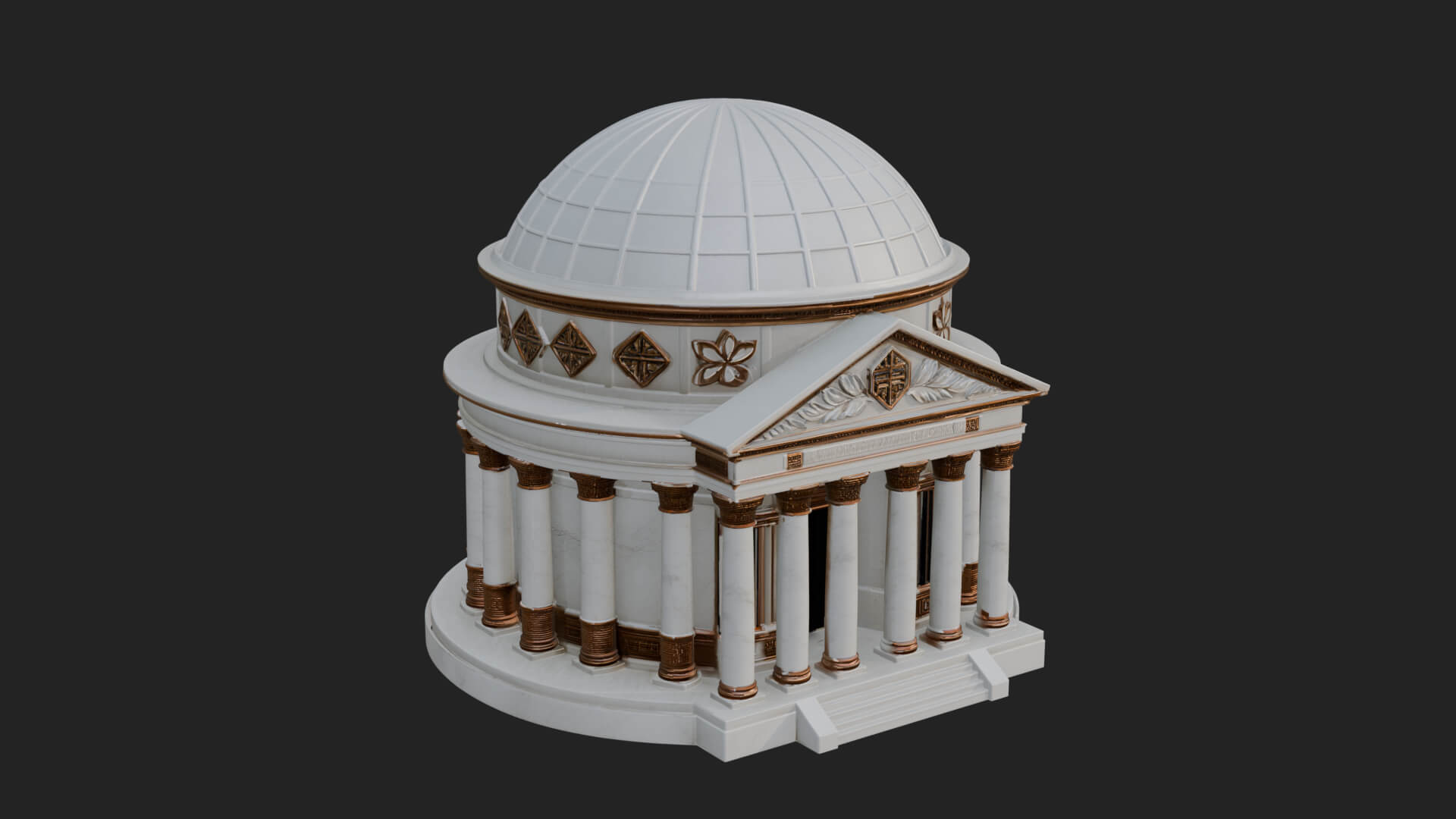 Domed Rotunda Temple Design 3 3D Print Model 3D Model
