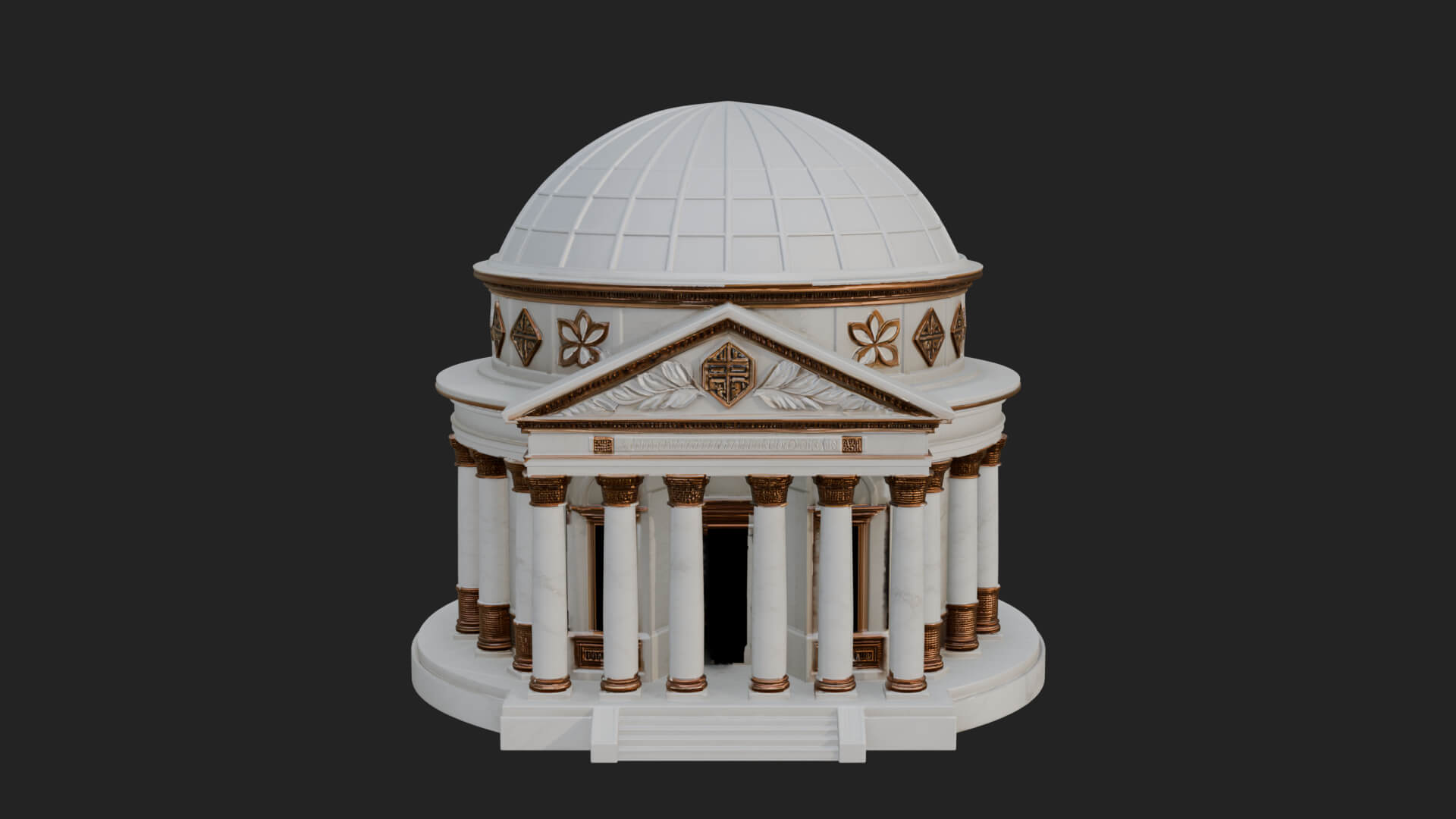 Domed Rotunda Temple Design 3 3D Print Model 3D Model