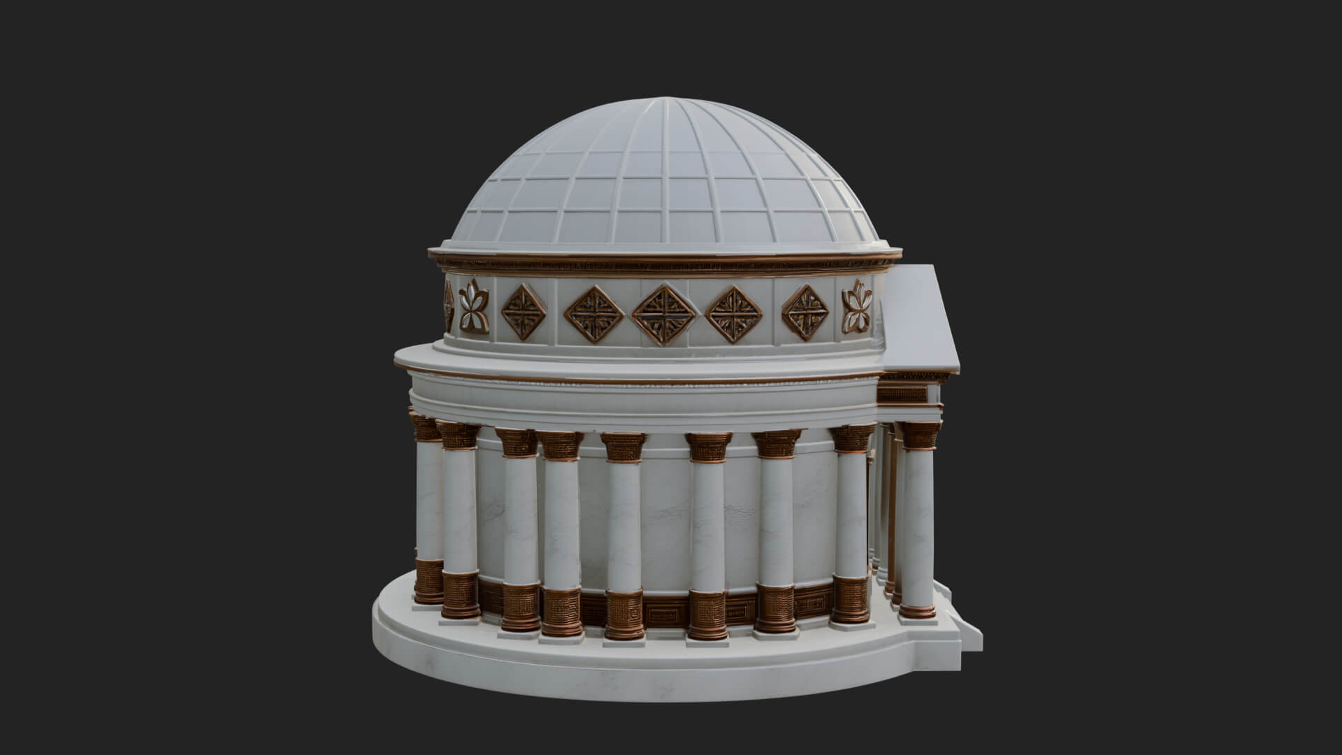 Domed Rotunda Temple Design 3 3D Print Model 3D Model