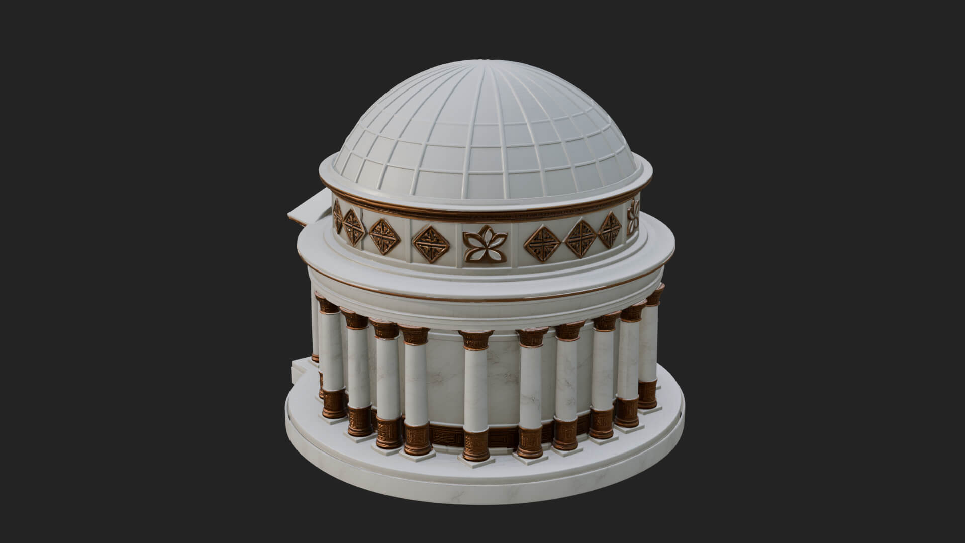 Domed Rotunda Temple Design 3 3D Print Model 3D Model