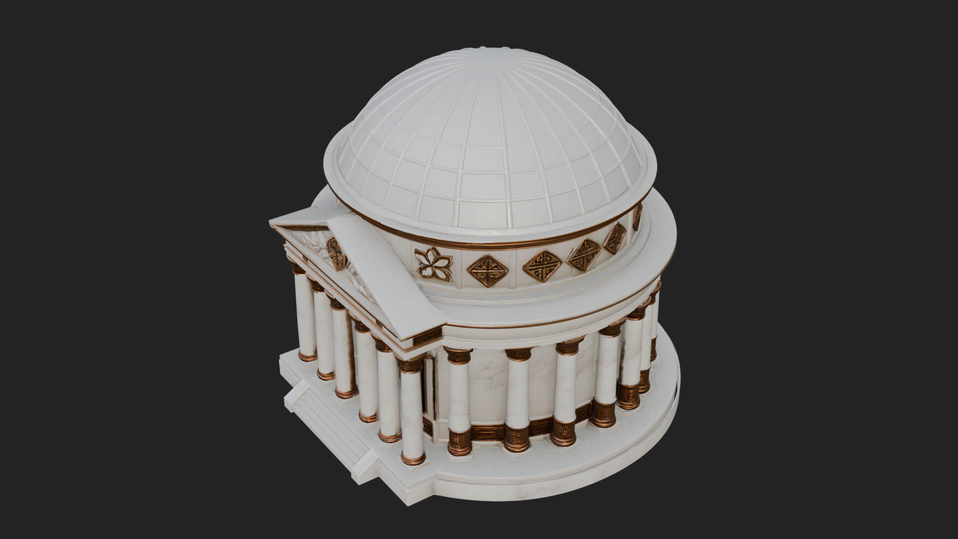 Domed Rotunda Temple Design 3 3D Print Model 3D Model