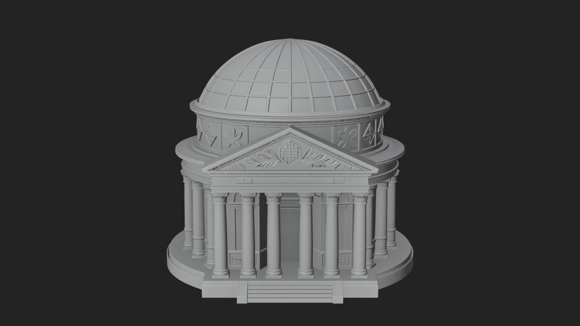 Domed Rotunda Temple Design 3 3D Print Model 3D Model