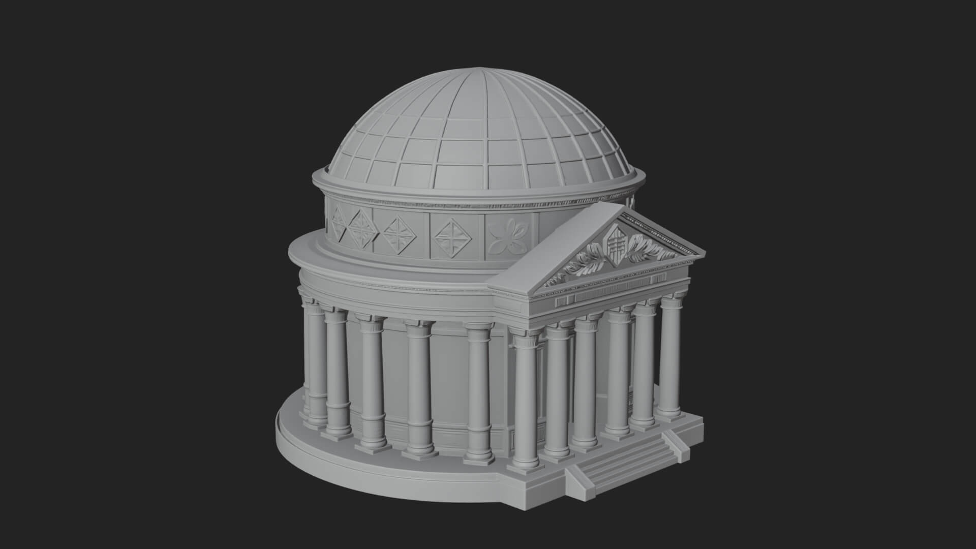 Domed Rotunda Temple Design 3 3D Print Model 3D Model