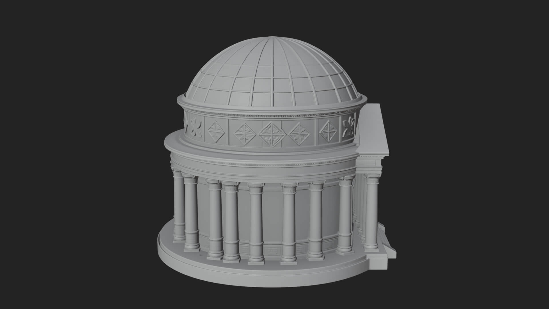 Domed Rotunda Temple Design 3 3D Print Model 3D Model