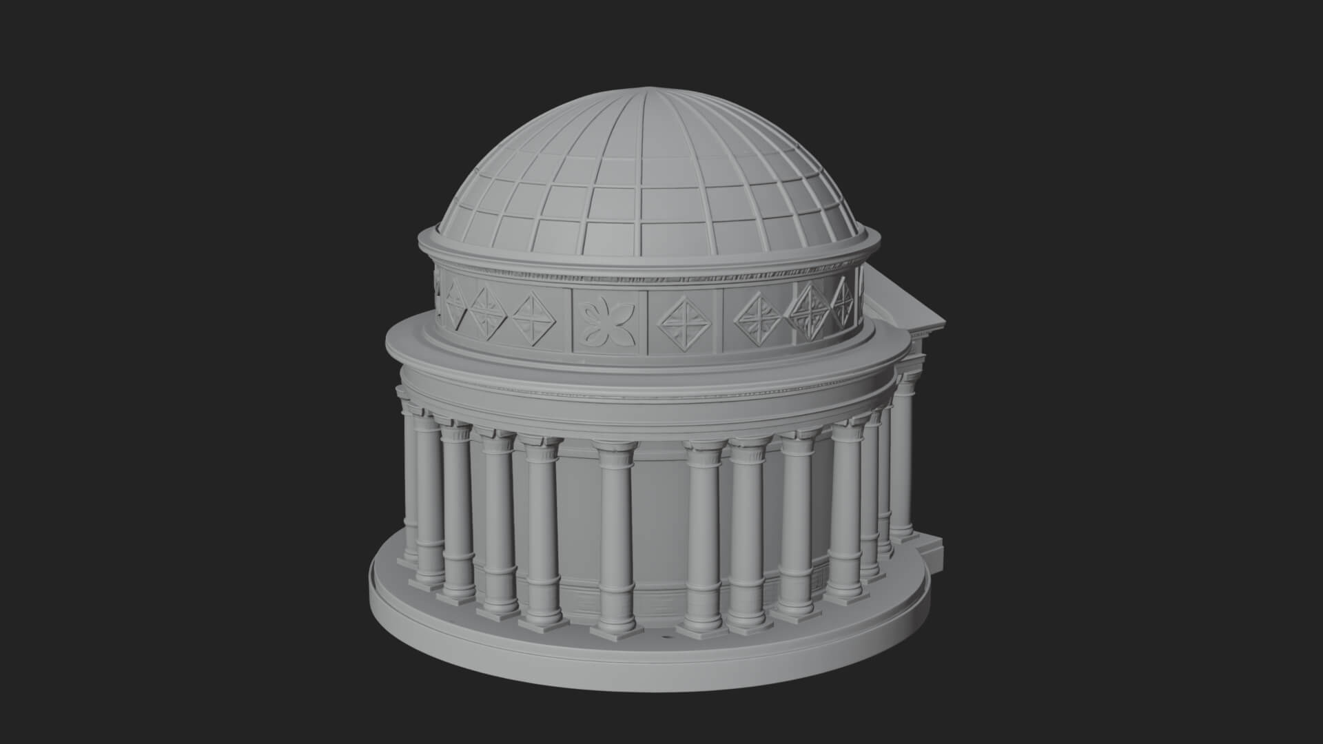 Domed Rotunda Temple Design 3 3D Print Model 3D Model