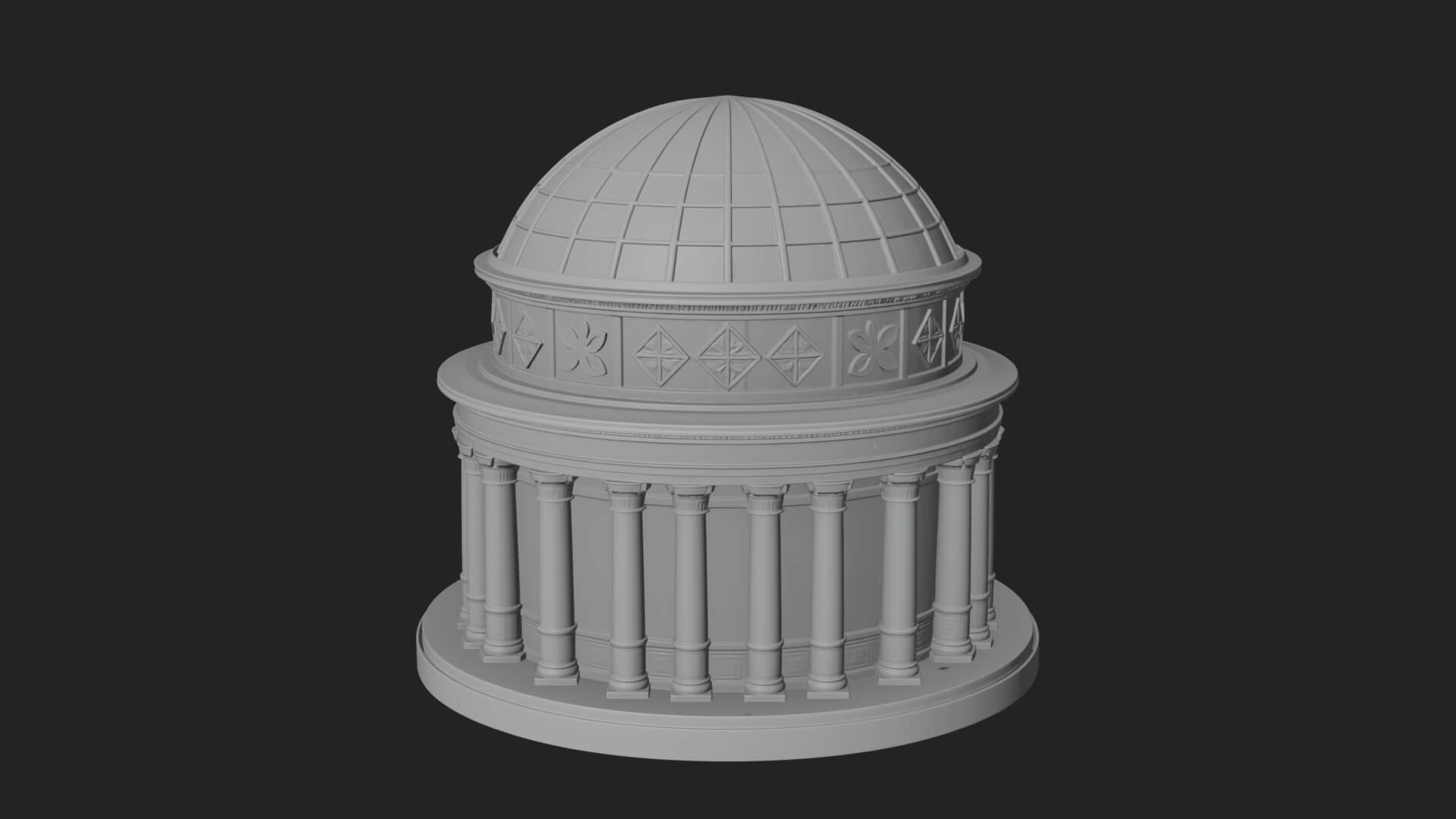 Domed Rotunda Temple Design 3 3D Print Model 3D Model