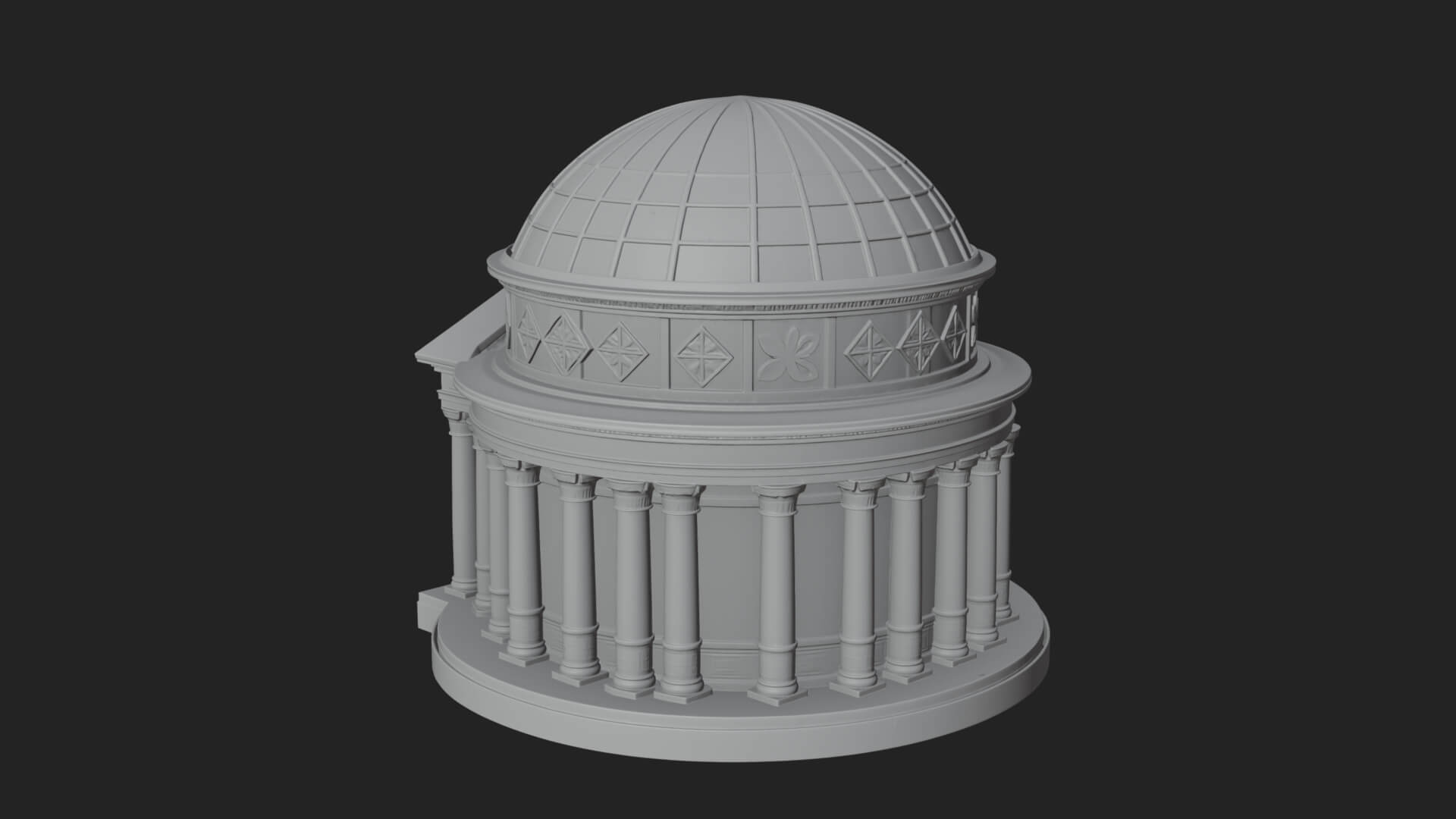 Domed Rotunda Temple Design 3 3D Print Model 3D Model