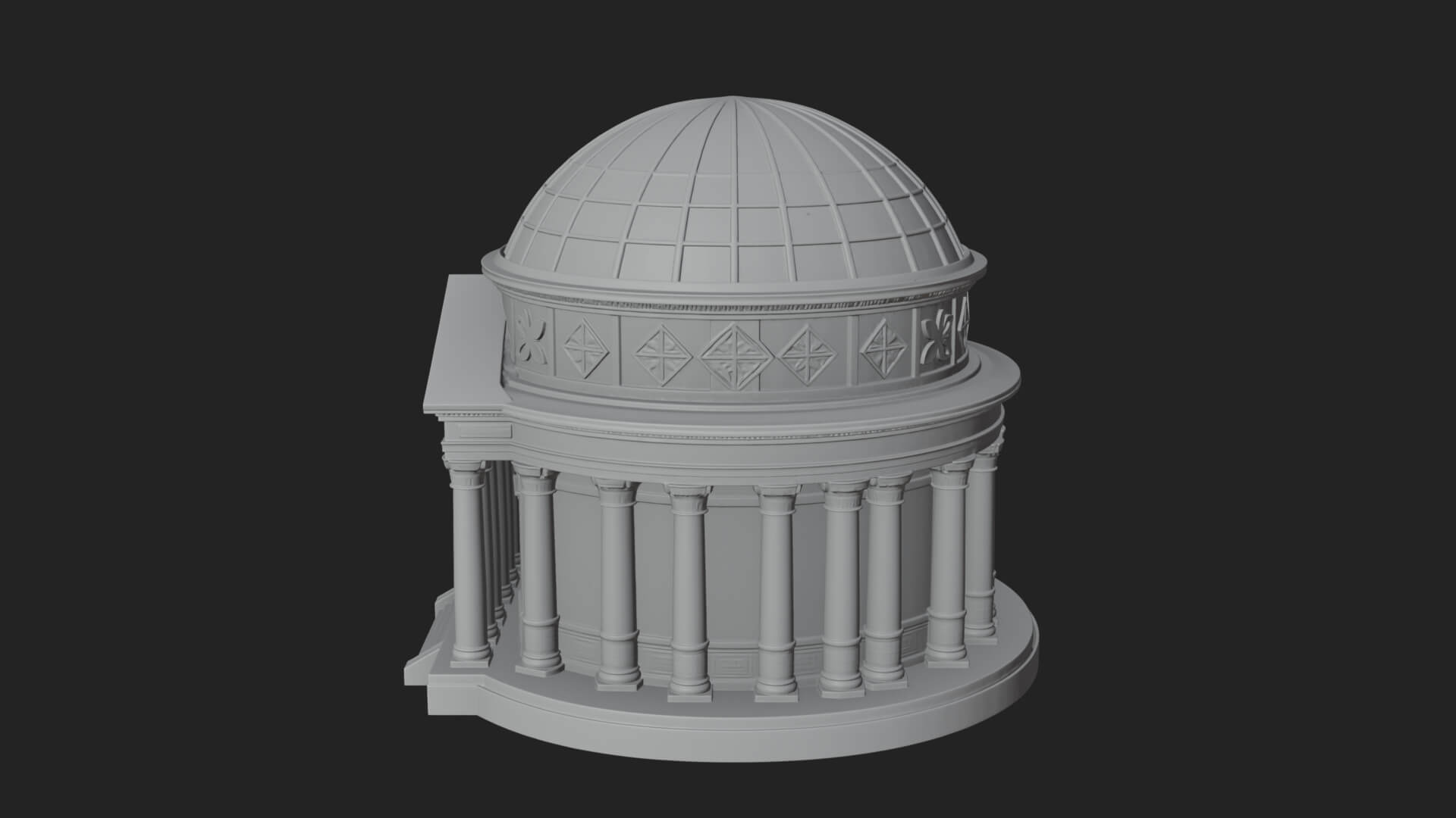 Domed Rotunda Temple Design 3 3D Print Model 3D Model