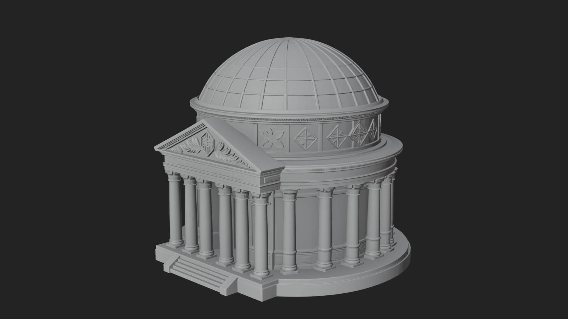 Domed Rotunda Temple Design 3 3D Print Model 3D Model