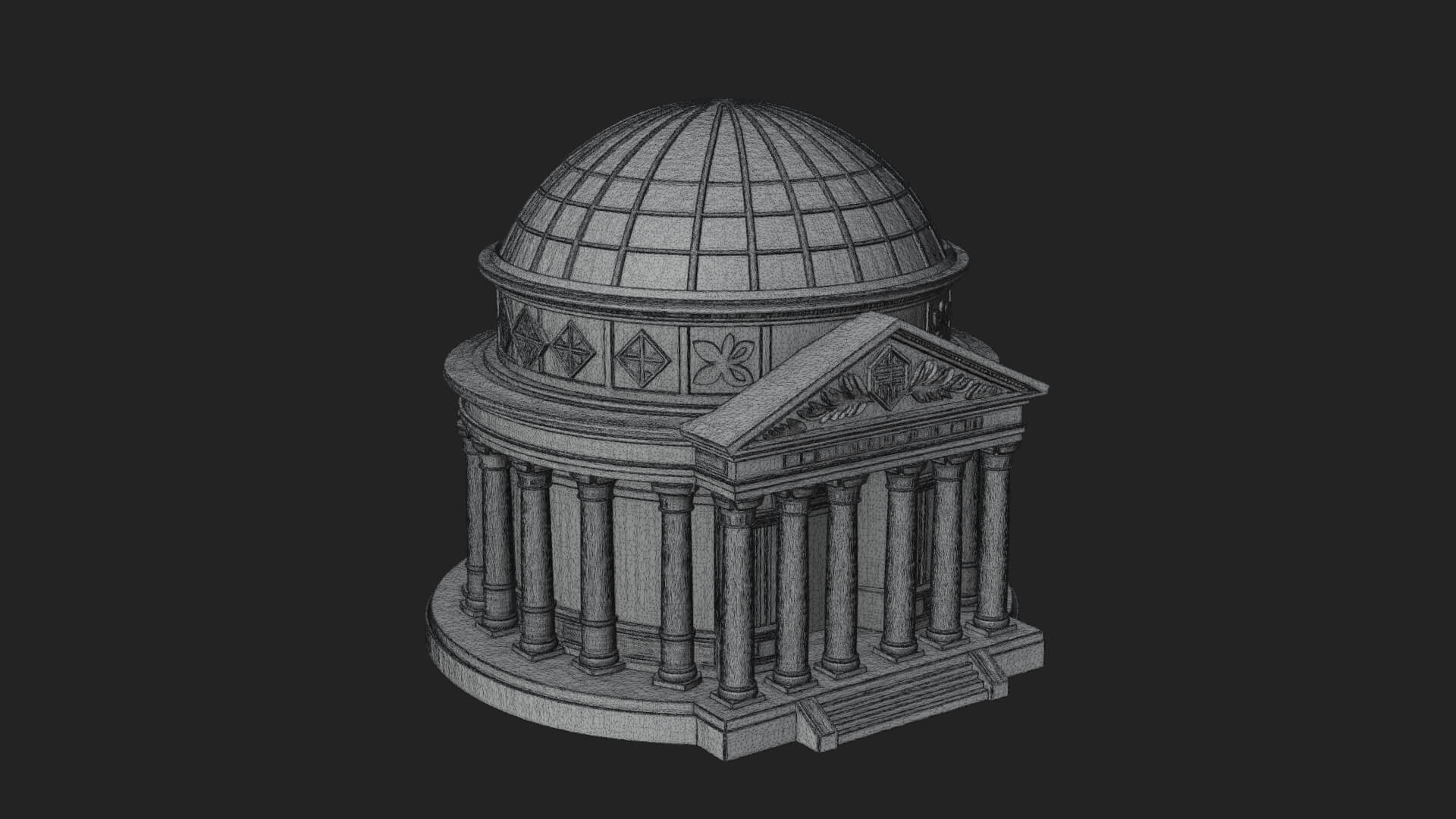 Domed Rotunda Temple Design 3 3D Print Model 3D Model