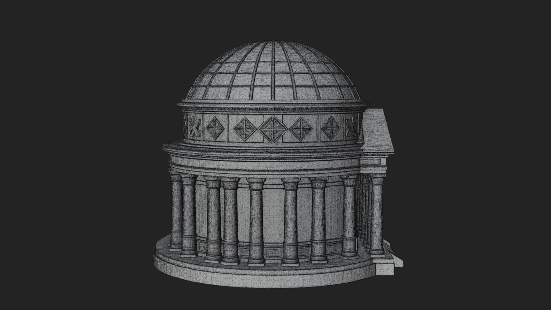 Domed Rotunda Temple Design 3 3D Print Model 3D Model