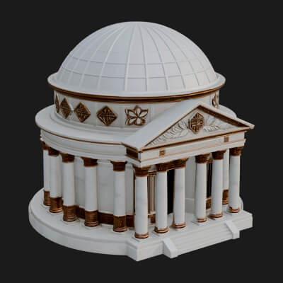 Domed Rotunda Temple Design 3 3D Print Model