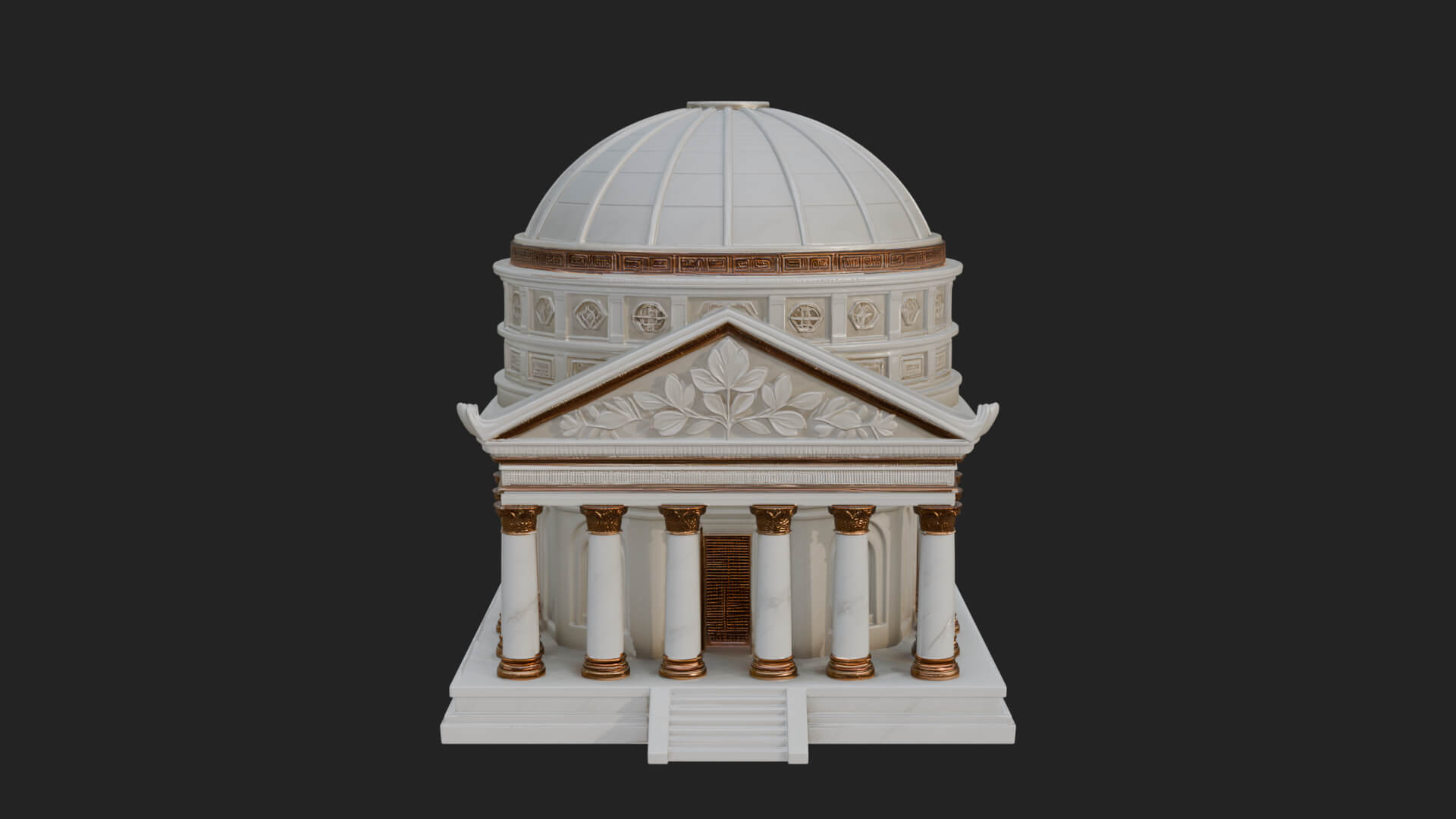 Domed Rotunda Temple Design 4 3D Print Model 3D Model