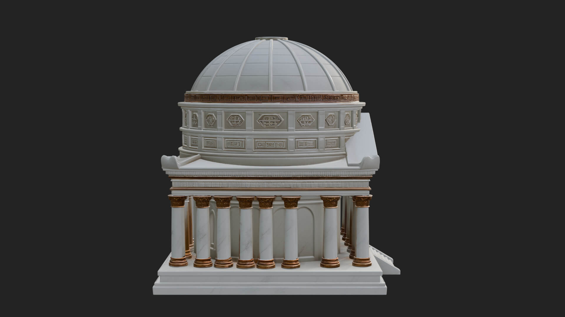 Domed Rotunda Temple Design 4 3D Print Model 3D Model
