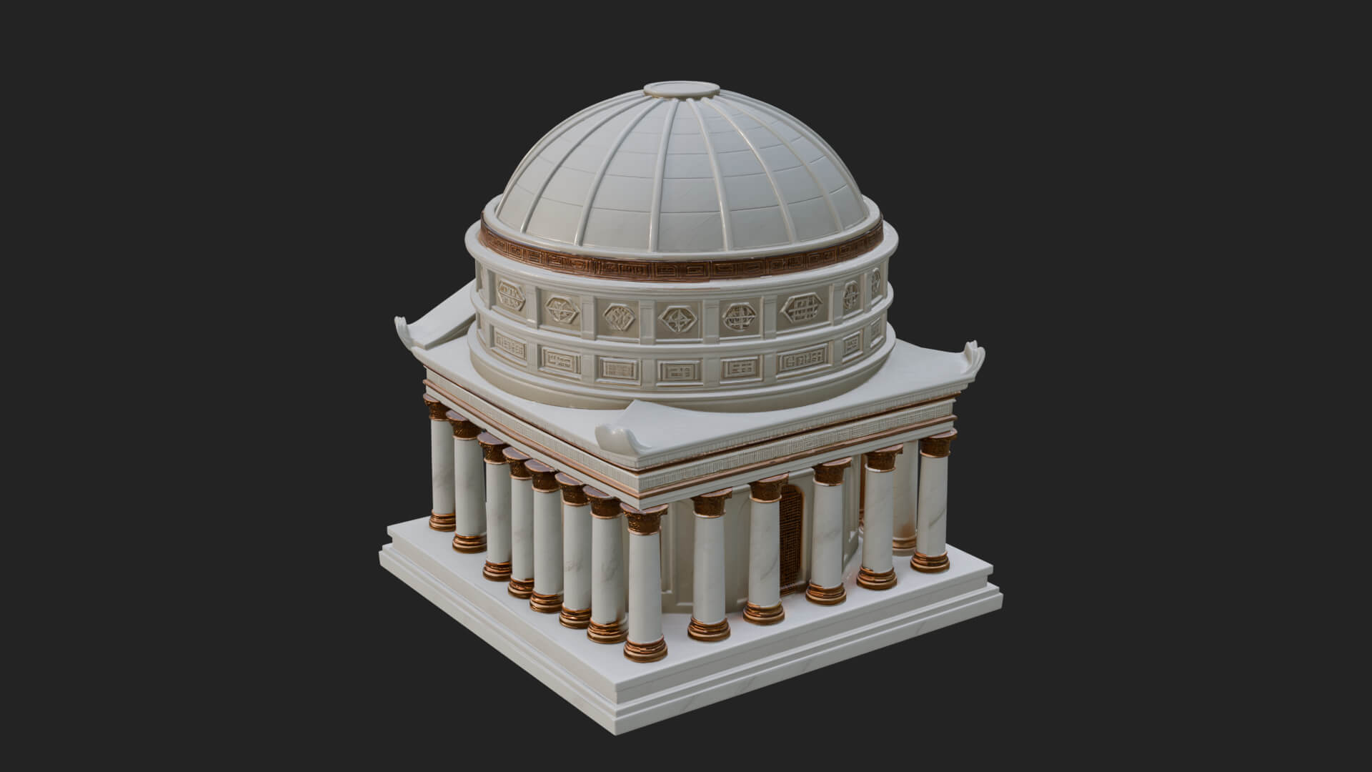Domed Rotunda Temple Design 4 3D Print Model 3D Model