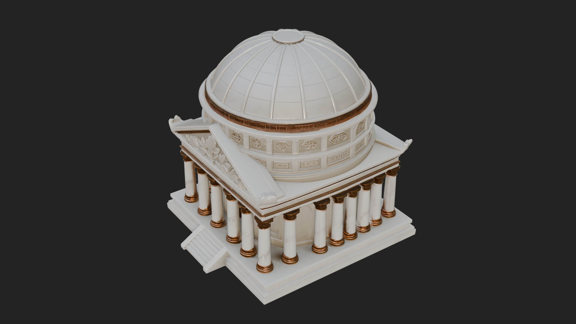 Domed Rotunda Temple Design 4 3D Print Model 3D Model