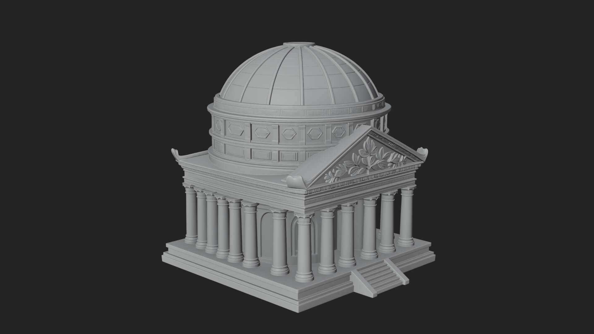 Domed Rotunda Temple Design 4 3D Print Model 3D Model