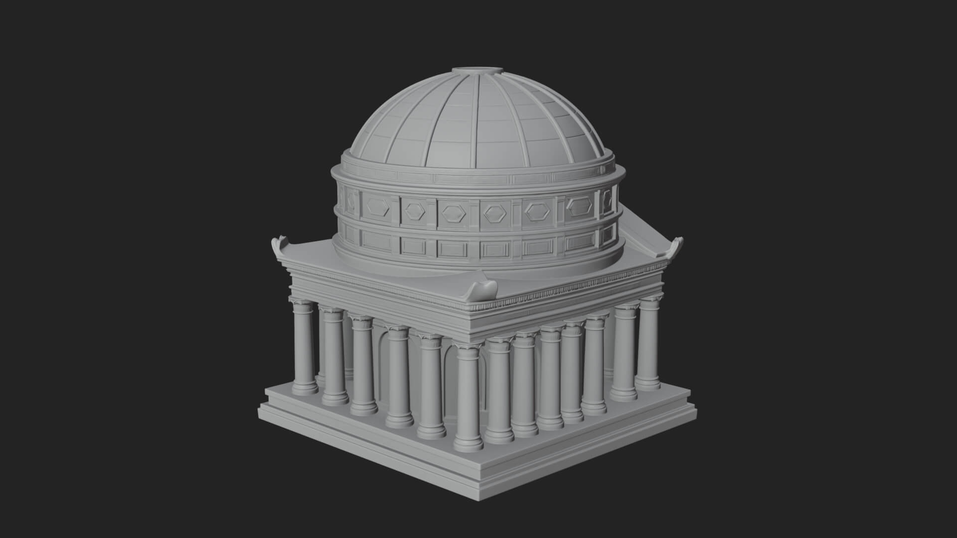 Domed Rotunda Temple Design 4 3D Print Model 3D Model