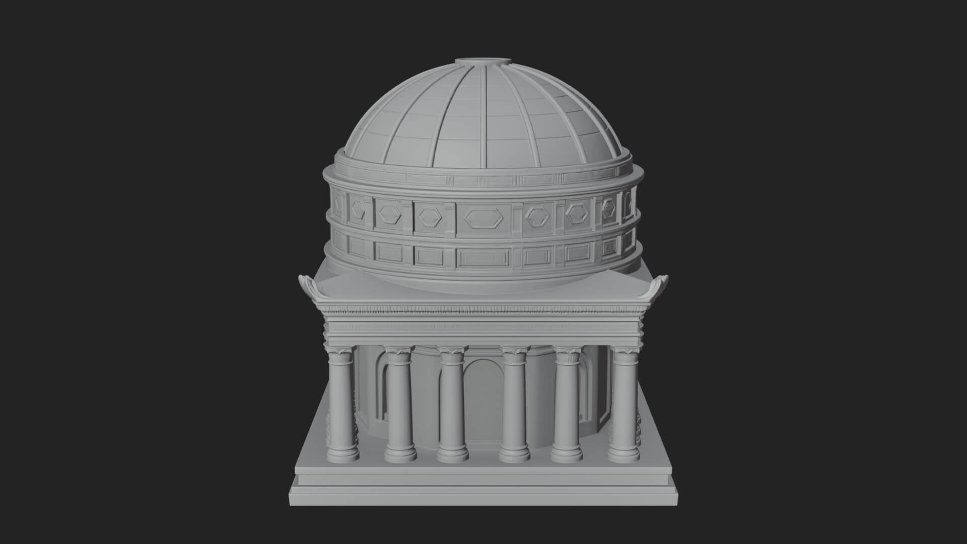Domed Rotunda Temple Design 4 3D Print Model 3D Model