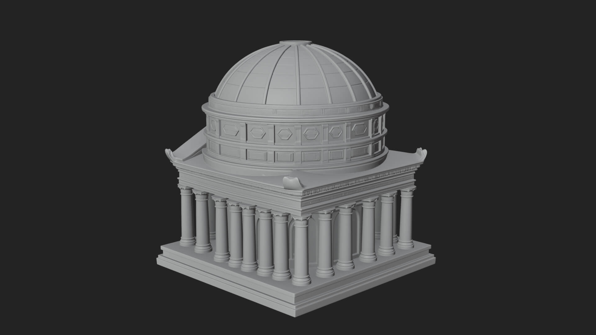Domed Rotunda Temple Design 4 3D Print Model 3D Model