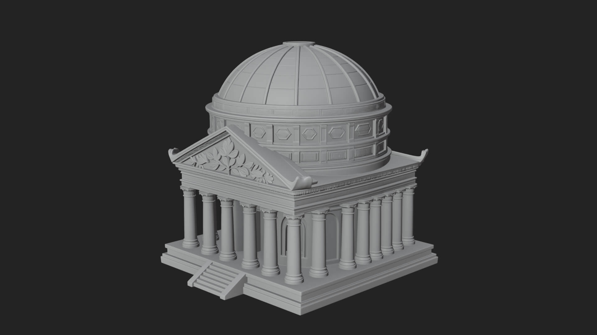 Domed Rotunda Temple Design 4 3D Print Model 3D Model