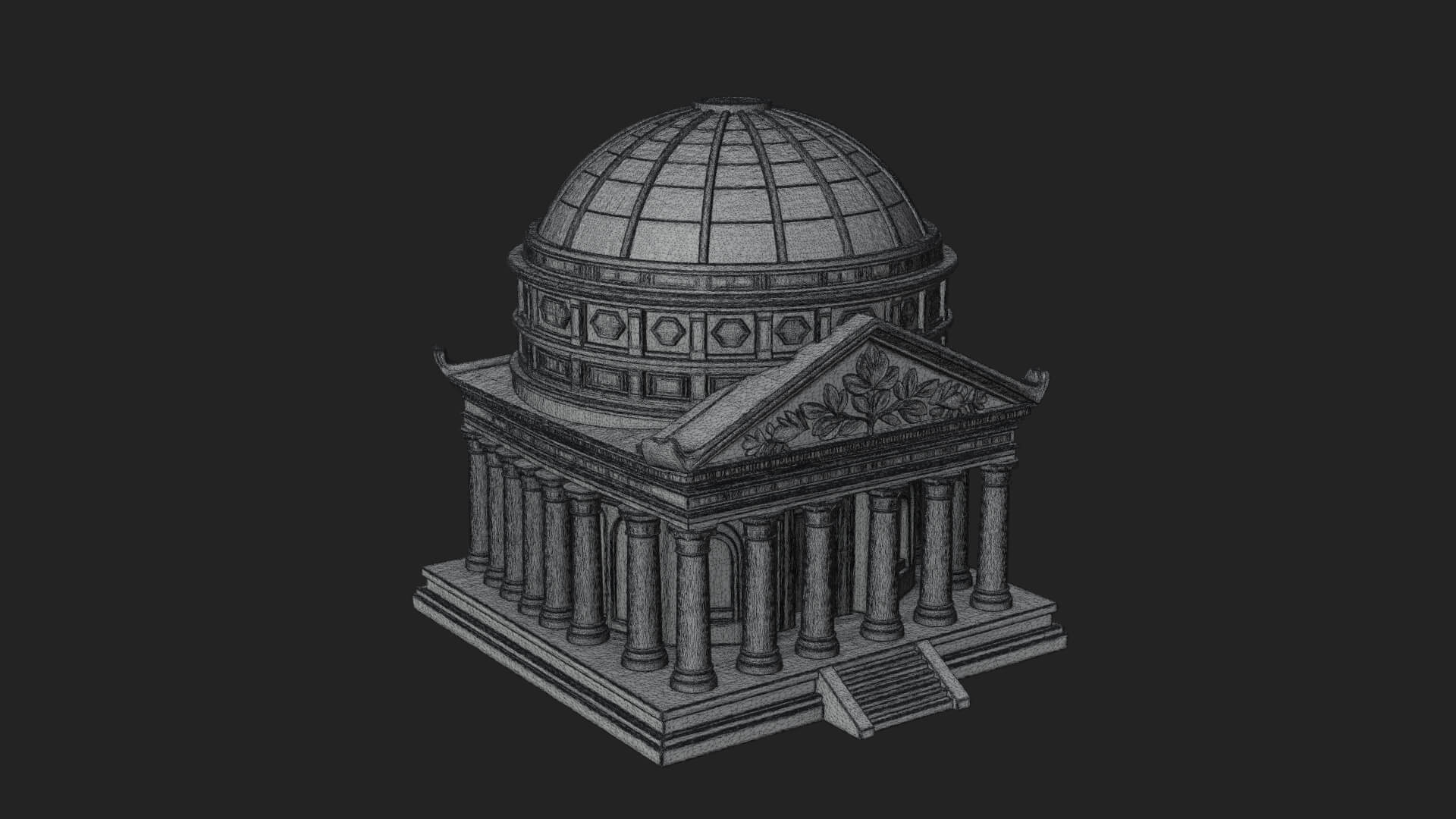 Domed Rotunda Temple Design 4 3D Print Model 3D Model