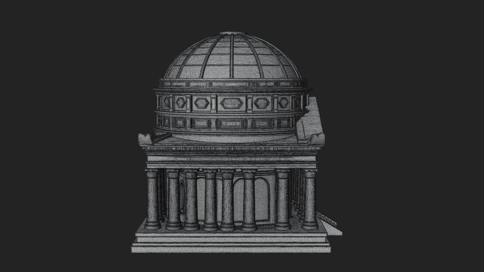 Domed Rotunda Temple Design 4 3D Print Model 3D Model