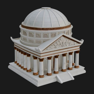 Domed Rotunda Temple Design 4 3D Print Model