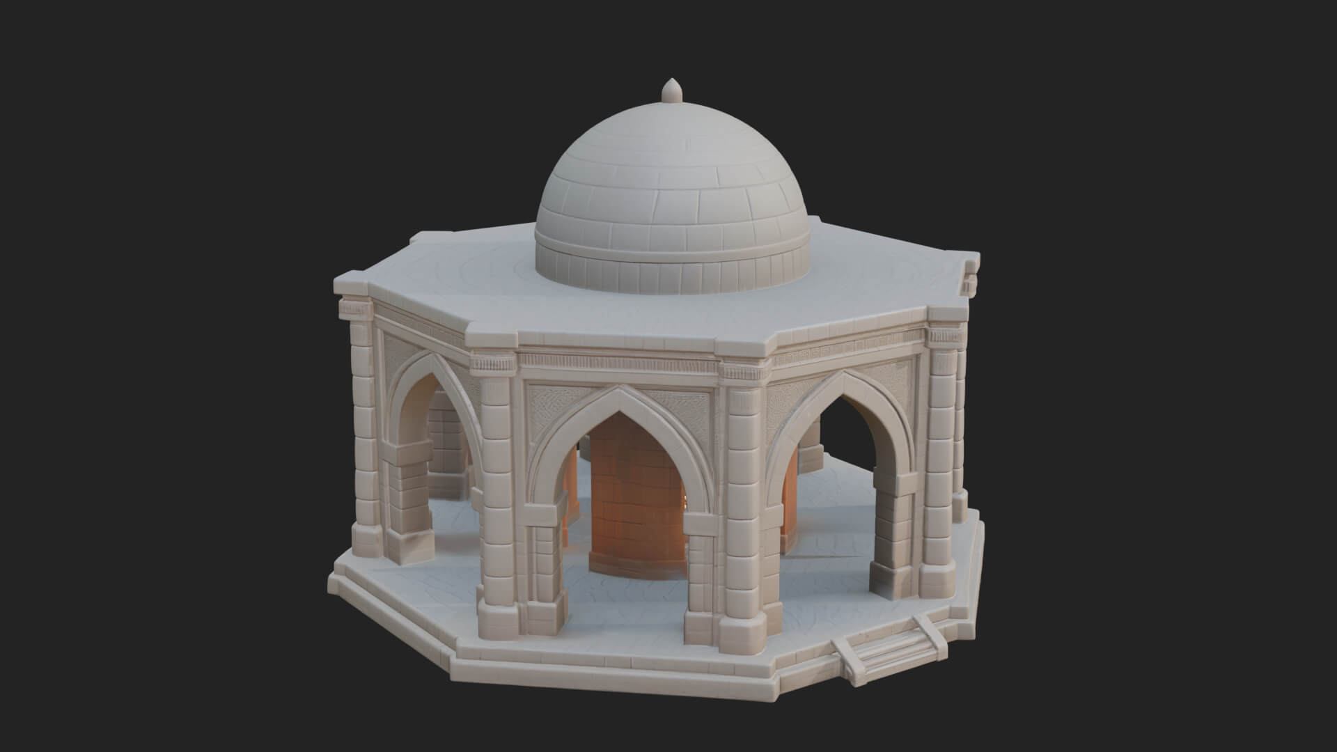 Domed Stone Shrine Model Design 1 3D Print Model 3D Model