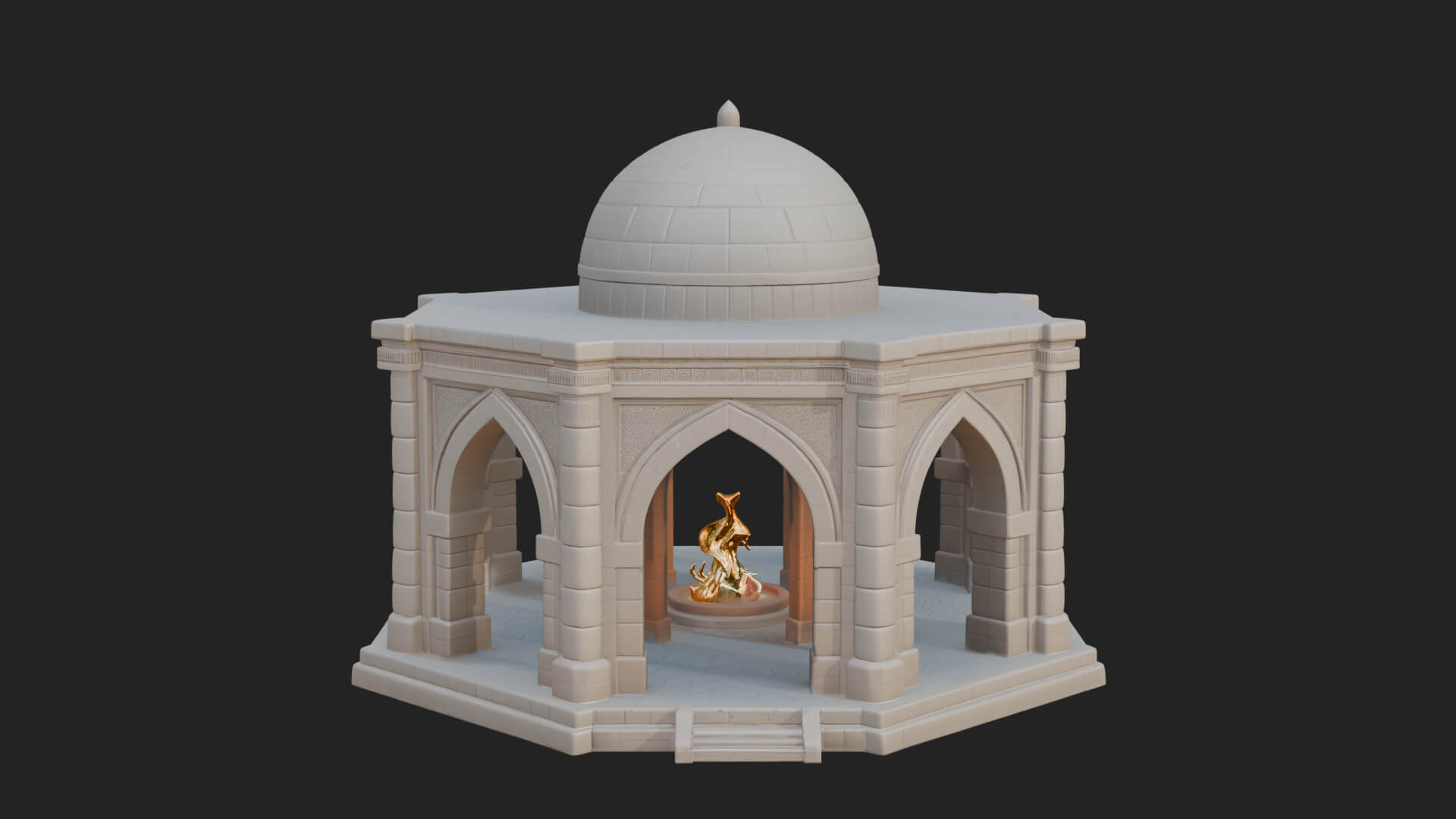 Domed Stone Shrine Model Design 1 3D Print Model 3D Model