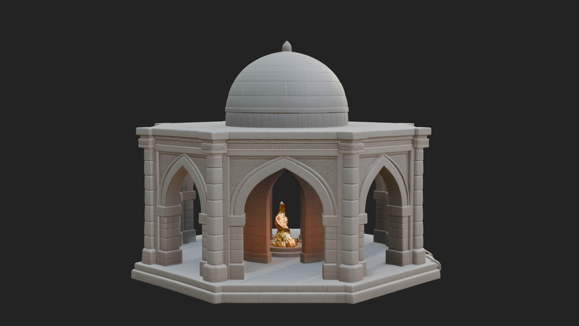 Domed Stone Shrine Model Design 1 3D Print Model 3D Model