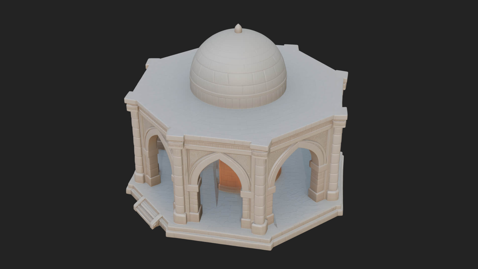 Domed Stone Shrine Model Design 1 3D Print Model 3D Model