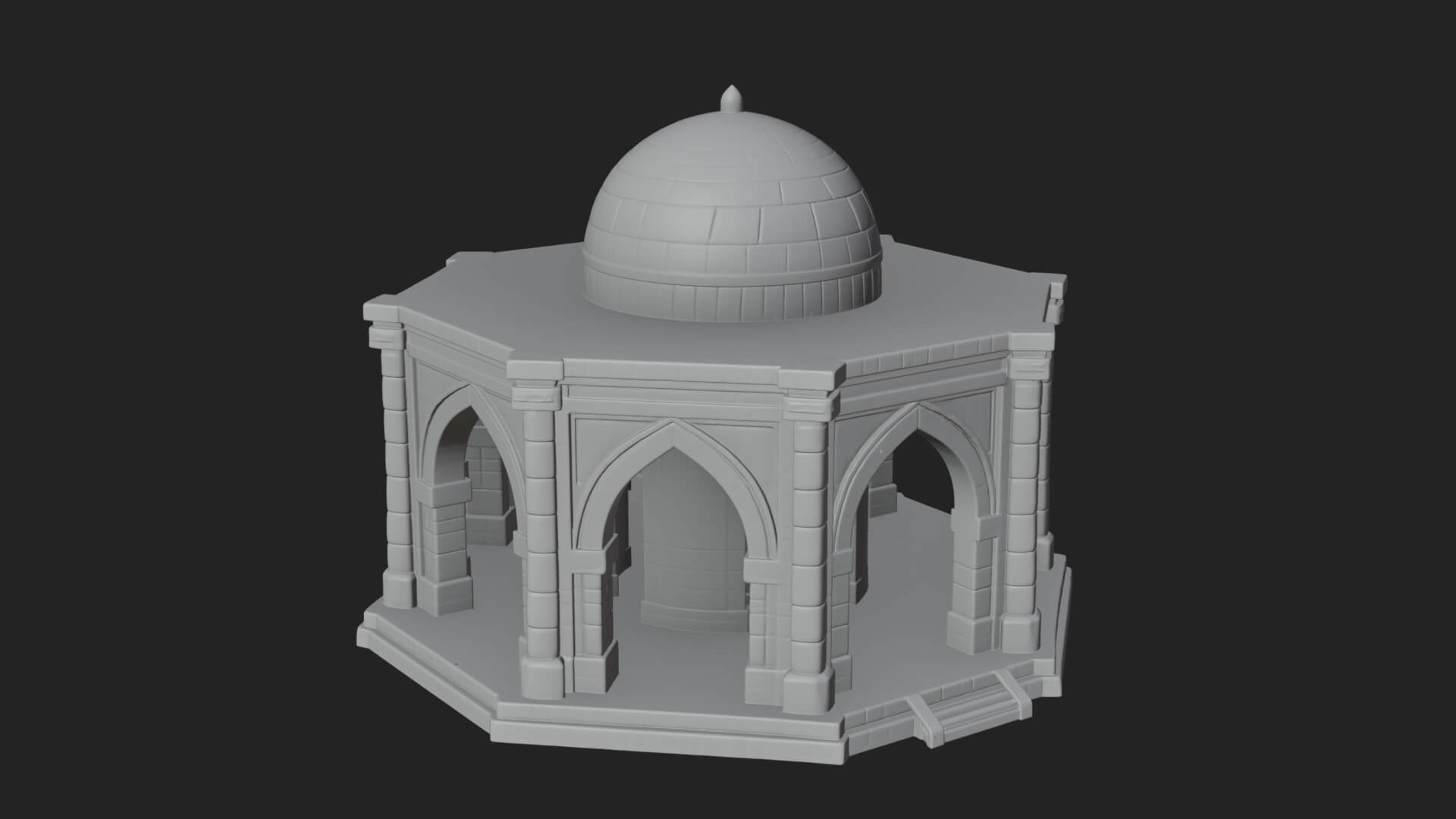 Domed Stone Shrine Model Design 1 3D Print Model 3D Model