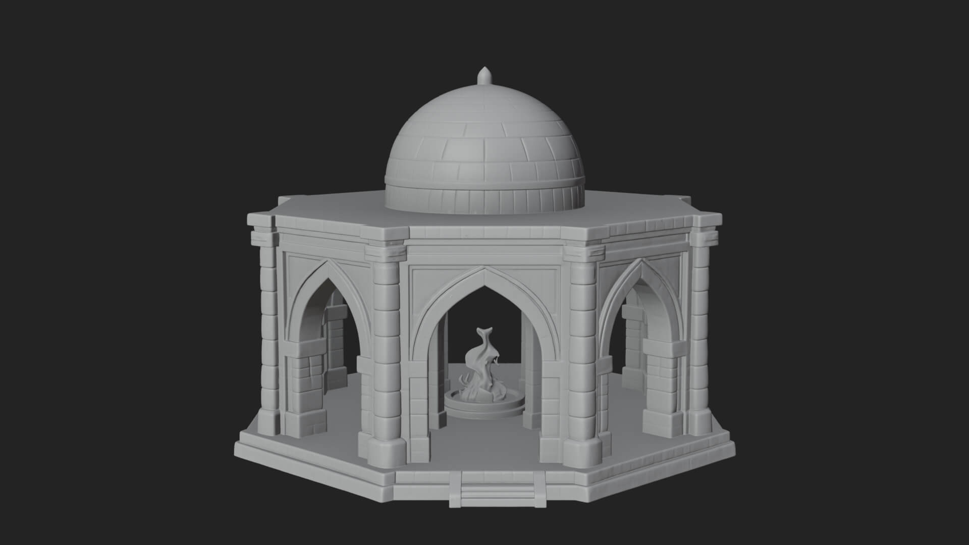 Domed Stone Shrine Model Design 1 3D Print Model 3D Model