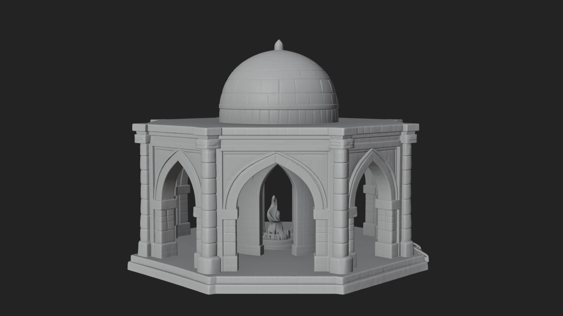 Domed Stone Shrine Model Design 1 3D Print Model 3D Model