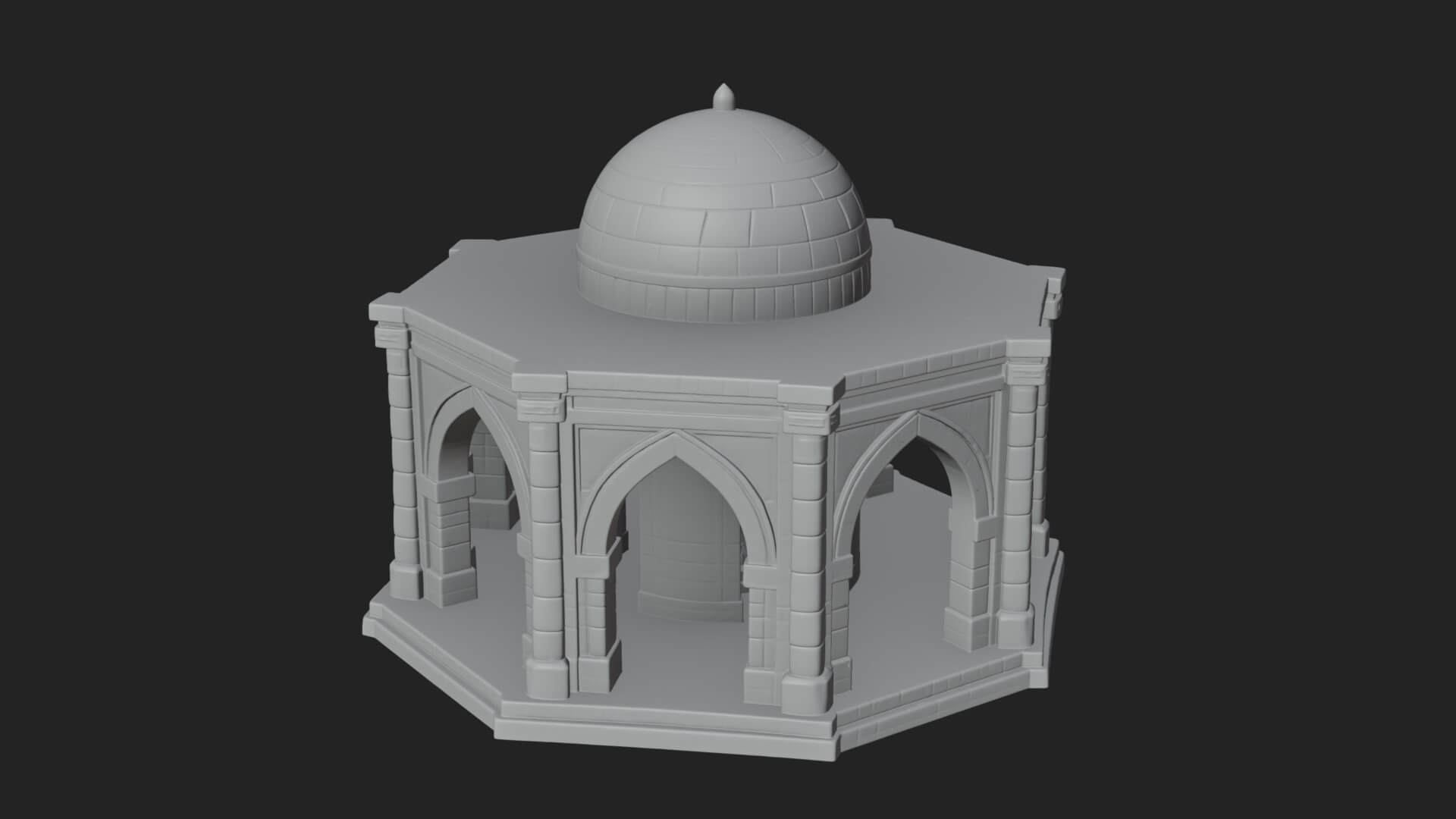 Domed Stone Shrine Model Design 1 3D Print Model 3D Model
