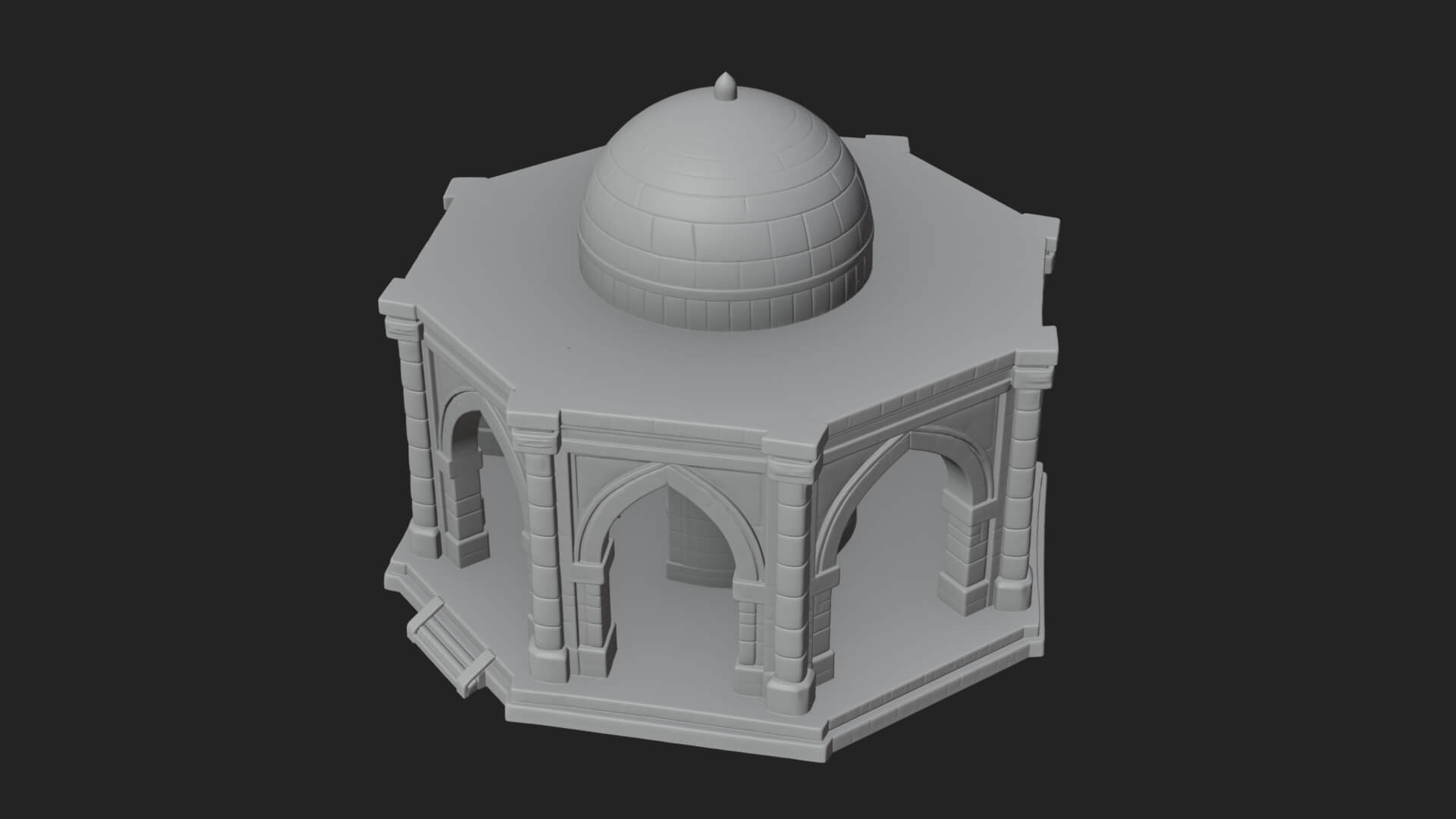 Domed Stone Shrine Model Design 1 3D Print Model 3D Model