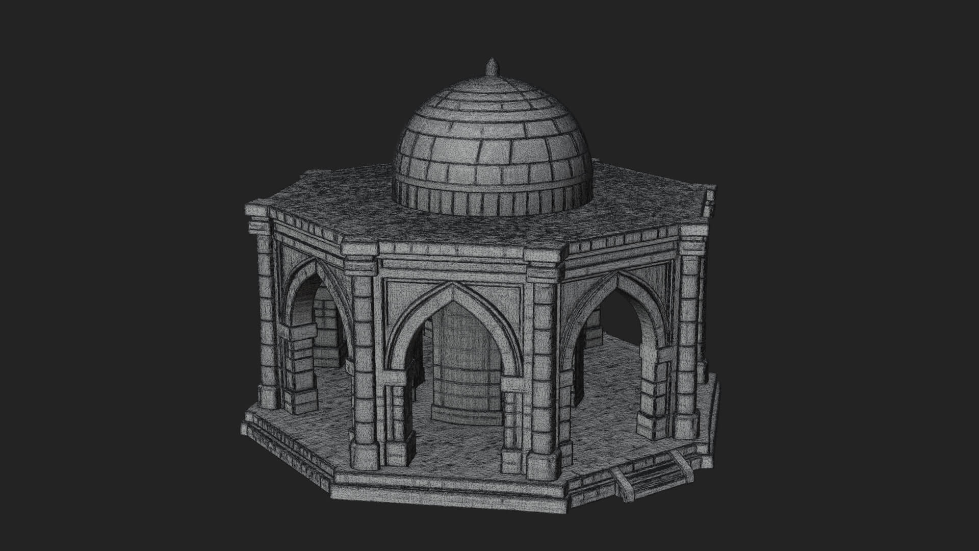 Domed Stone Shrine Model Design 1 3D Print Model 3D Model