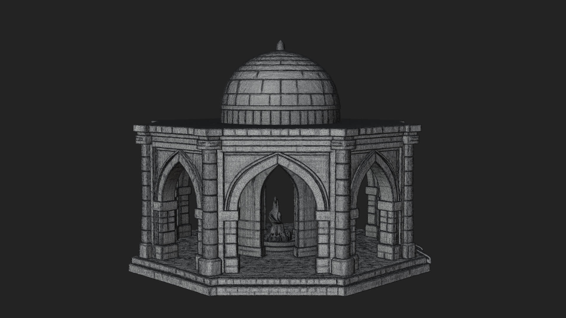 Domed Stone Shrine Model Design 1 3D Print Model 3D Model