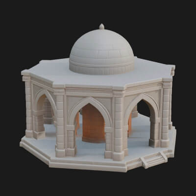 Domed Stone Shrine Model Design 1 3D Print Model