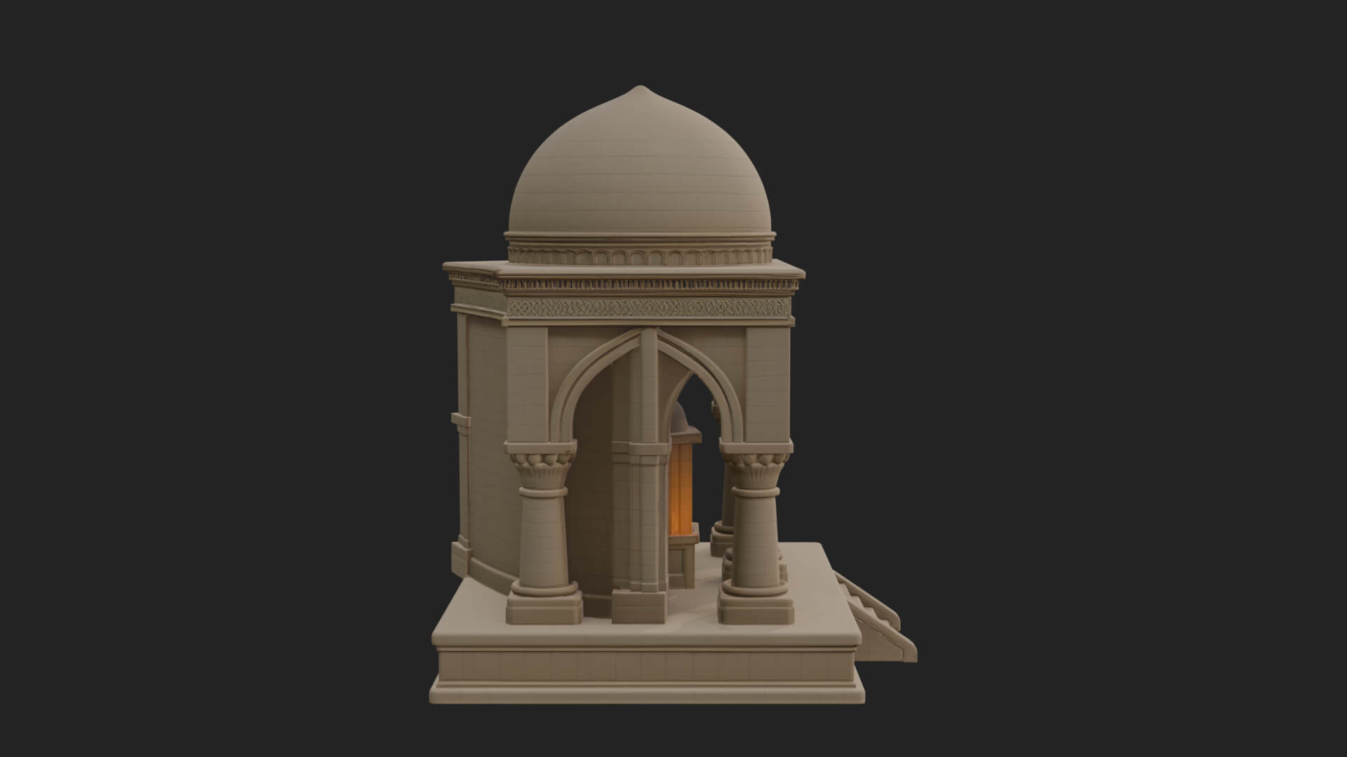 Domed Stone Shrine Model Design 2 3D Print Model 3D Model